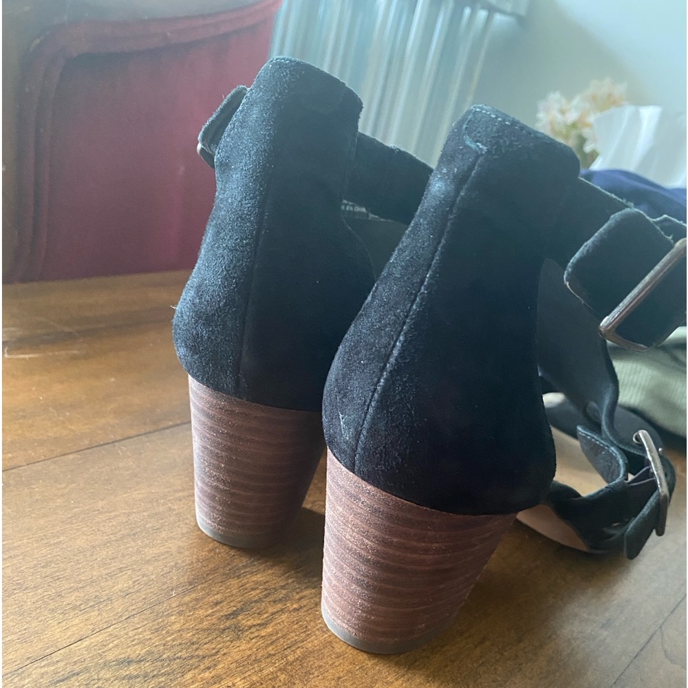 Clarks suede heeled sandals black 7 - Picture 9 of 13